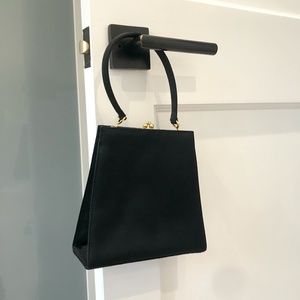 Bally Vintage Black Elegant Satin Handbag